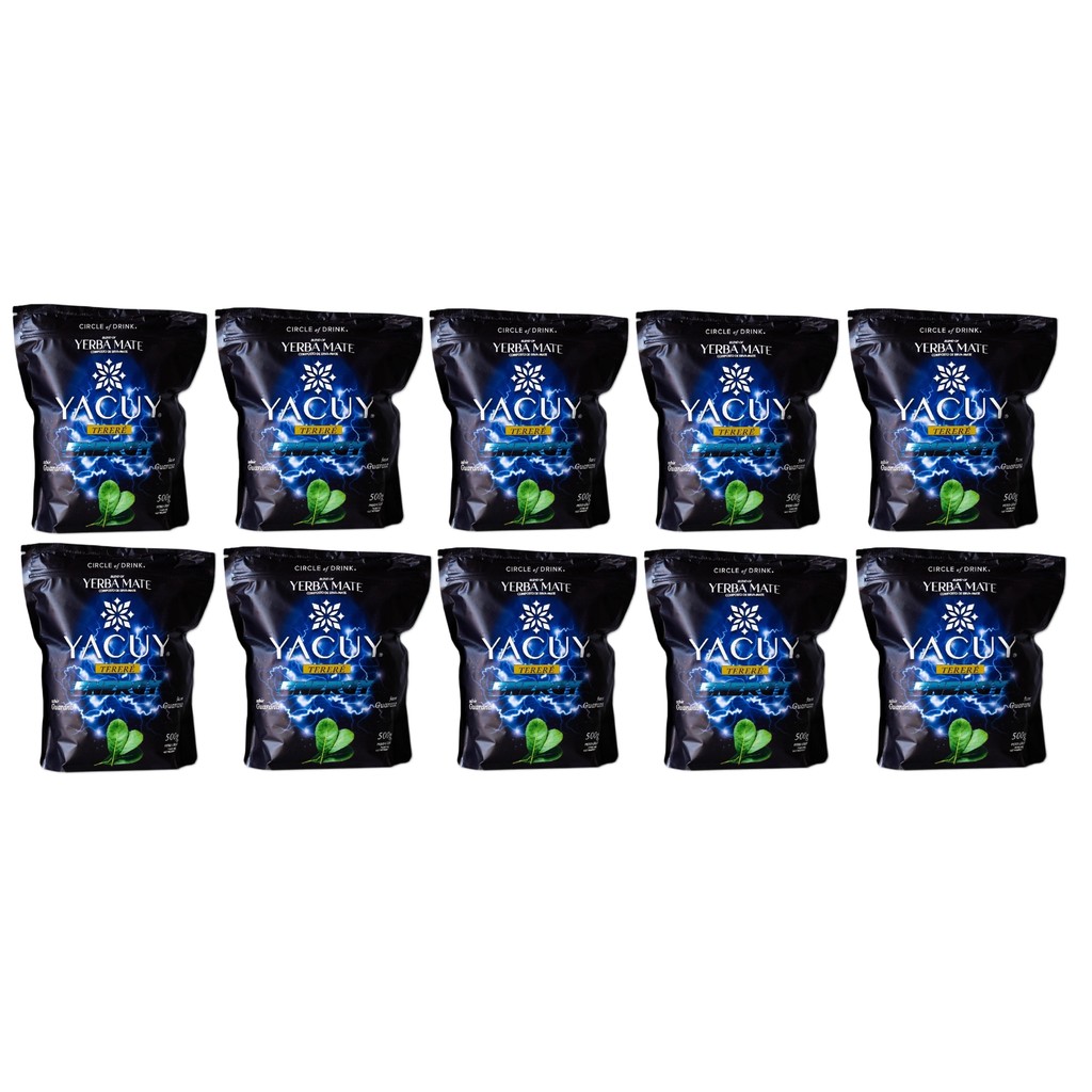 Kit 10 Erva Mate Tererê Energy Guaraná Yacuy 500g