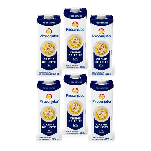 Kit 6 Creme de Leite 1kg Piracanjuba em Oferta na Shopee