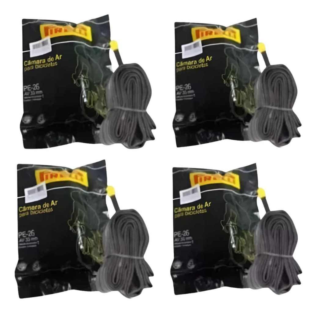 Kit 04 Câmara De Ar Bicicleta Pirelli Aro 26 Bico Grosso 33mm em Oferta na Shopee