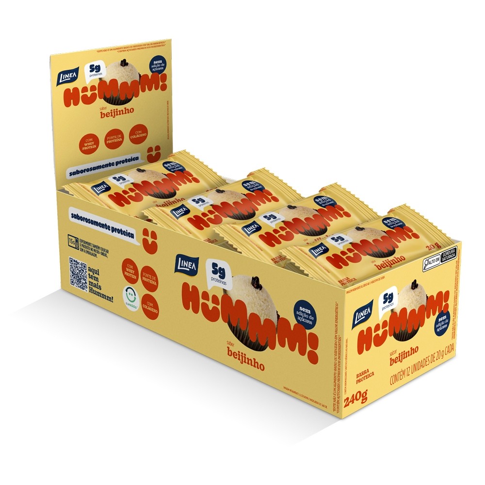 Hummm! Docinho Proteico Sabor Beijinho - Caixa com 12 unidades de 20g em Oferta na Shopee