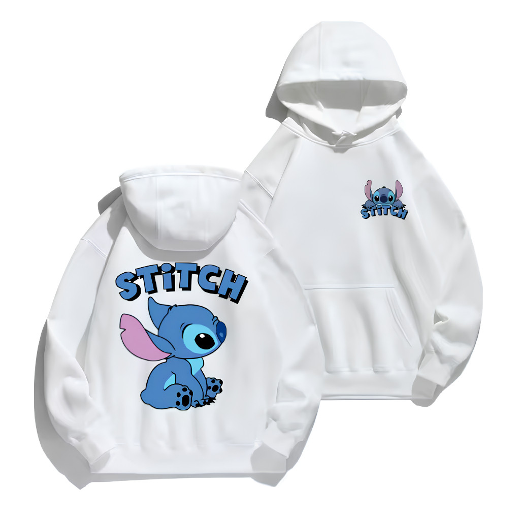 Moletom Canguru Stitch Flanelado Masculino Feminino Unissex Estampado Capuz Casual Look