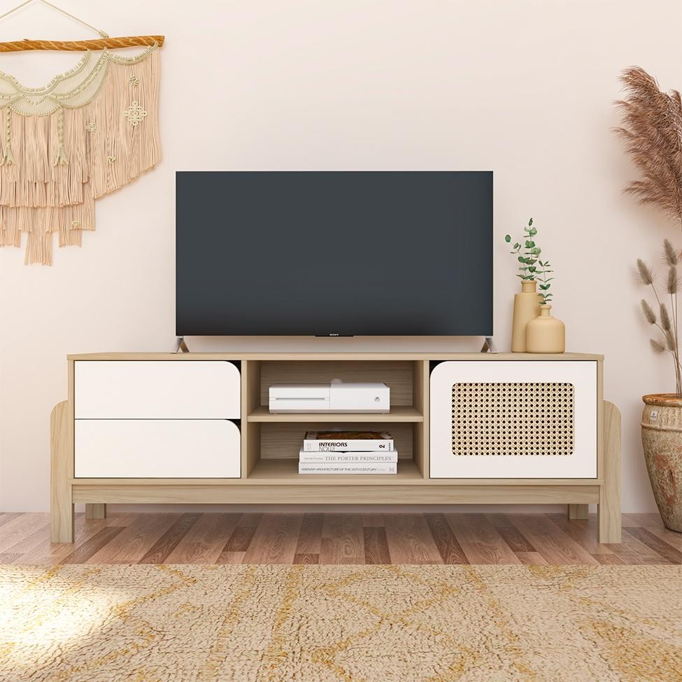 Rack para Tv Ate 55 Polegadas Retro Cor Branco 1 Porta Branco - Miniatura 7