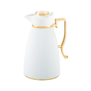 Garrafa Térmica Zaya Tuut 1L  Canelada Design Sofisticado, Mantém Bebidas Quentes E Frias, Ideal Café E Chá Off White em Oferta na Shopee