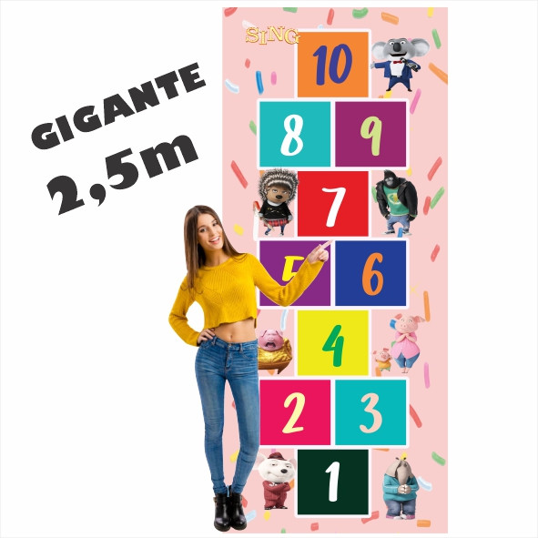 Lindo Tapete Jogo da Amarelinha Infantil Em Lona Sing, Presente Menina Menino, Aniversário, Dia das Crianças, Natal, Bri