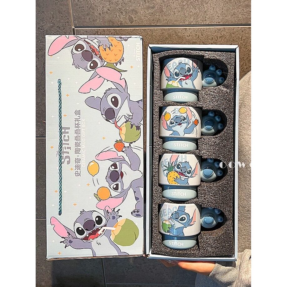 Disney Stitch caneca menina copo de empilhamento de alto valor casal copo de água acompanhando presente de aniversário