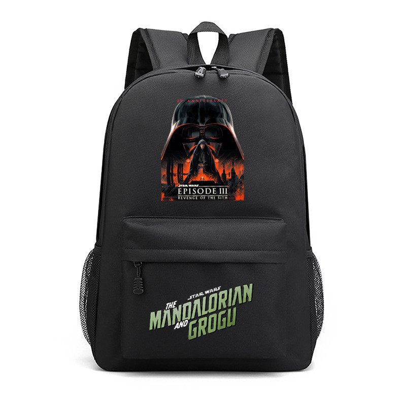 Mochila de viagem ao ar livre The Mandalorian Grogu Star Wars, mochila de desenho animado de grande capacidade, bolsa mu