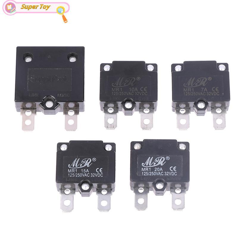 SUPERTOY 7A 10A 15A Relé De Reinicialização Automática Fusível Therma Interruptor Disjuntor Protetor De Sobrecarga De Co