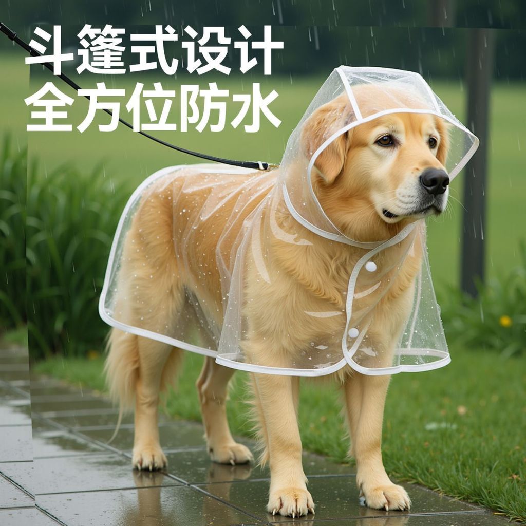 Fantasia de cachorro capa de chuva de pelúcia pequeno cão de tamanho médio Shiba Inu filhote de cachorro Poncho à prova