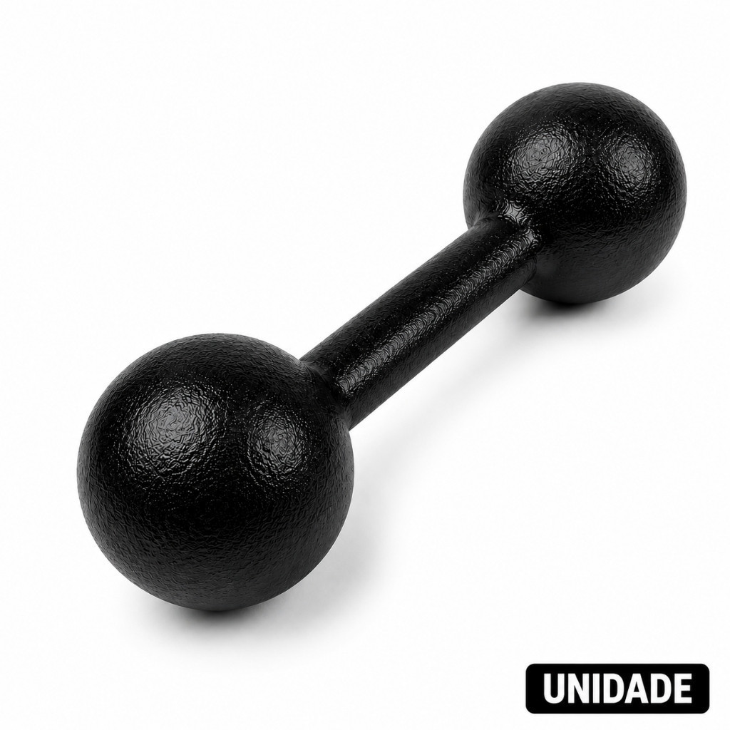 Desconto - Oferta Halter Bola Pintado 1Kg Unidade Academia Musculação Treino Fitness Preto