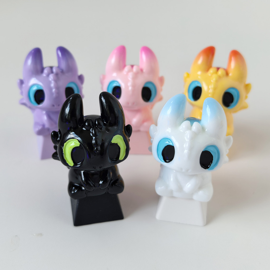Bonito Dragão Doming Mestre Desdentado Casal Grão Keycaps DIY Teclado Mecânico 3D Decorativo Ornamento De Mesa