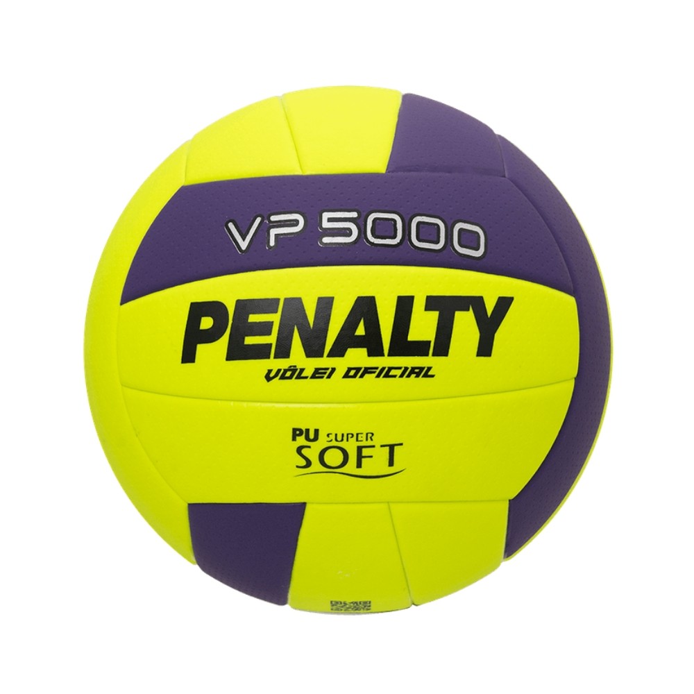 Bola de Vôlei Penalty VP 5000 X Oficial Indoor Amarela Ultra Fusion Evacel PU Super Soft