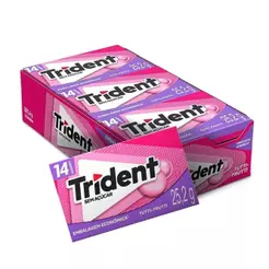 Chiclete Trident Tutti-Frutti Sem Açúcar 25,2g - Caixa com 12 Unidades