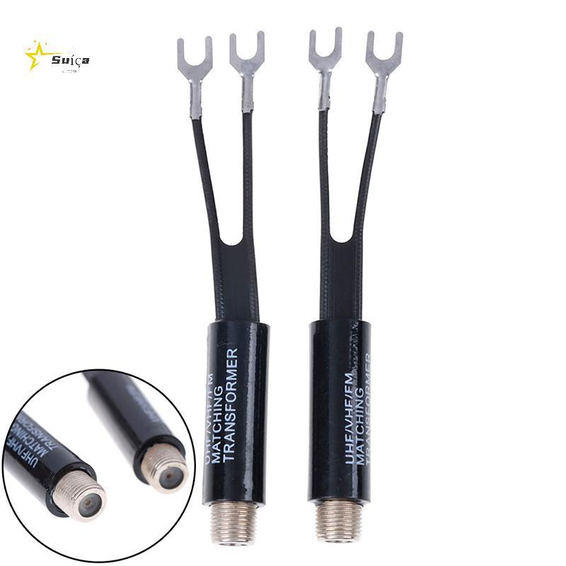 Awhrtwb 2 Peças Cabo UHF/VHF/FM/TV F 75-300 Ohm Antena balun Adaptador De Transformador Correspondente Novo