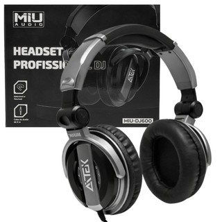 Headset DJ Profissional 57mm 64Ω Cabo 3m OFC Fone Estúdio Plug 3.5mm e 6.3mm