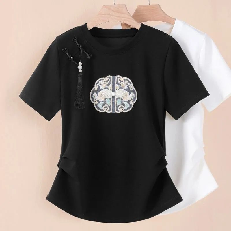 Estoque pronto Estoque pronto Estoque pronto Moda primavera novo estilo chinês estilo nacional botão de disco de pérola