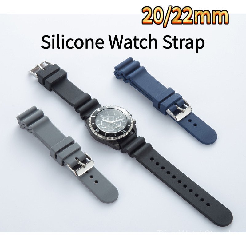 Pulseira De Relógio De Silicone Ergonômica Leve De 20 Mm 22 Para Seiko Tuna Marine Master-Ultra Flexível E Confortável P