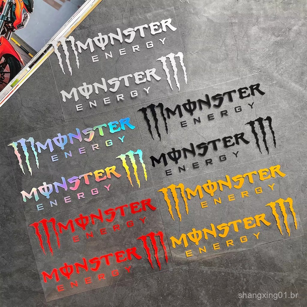 Adesivo refletivo decorativo para motocicleta, bicicleta e veículo elétrico com o logotipo do patrocinador Monster Energ
