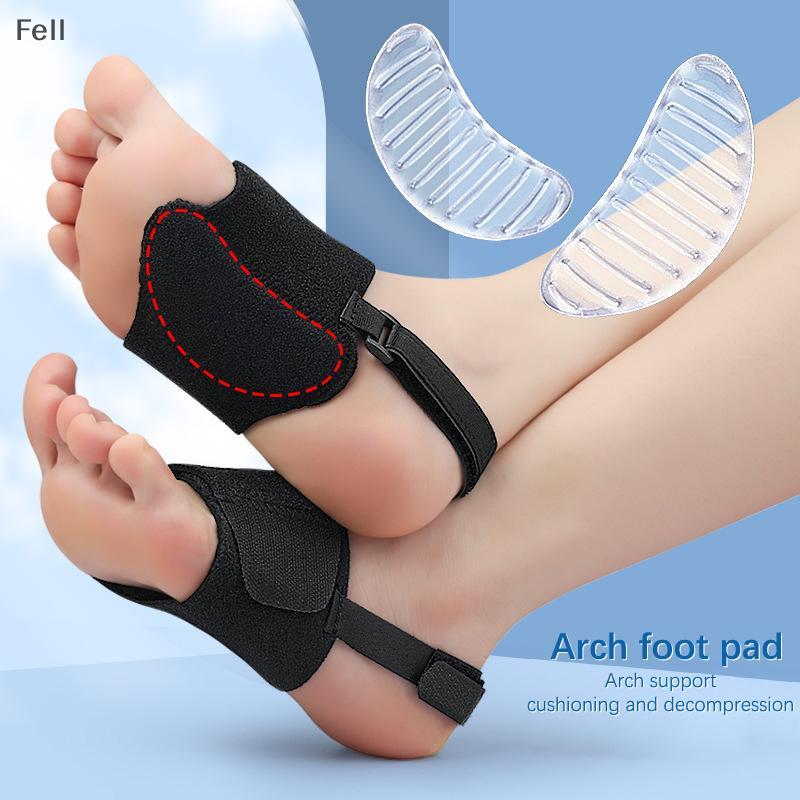 [Fel] 1 Par De Palmilhas De Suporte De Arco Fascite Plantar Esporas De Calcanhar Cinta Cuidados Com Os Pés Chatos Para A