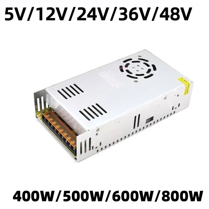Fonte de Alimentação Chaveada 400W 500W 600W 800W, Transformador de Luz AC 110V 220V para DC 5V 12V 24V 36V 48V para LED