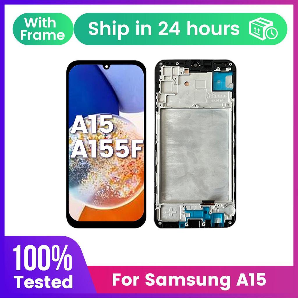 Para SAMSUNG A15 LCD A155F A155M A155F/DSN A155M/DS Tela De Toque Digitador Assembléia pantalla Com Quadro Display