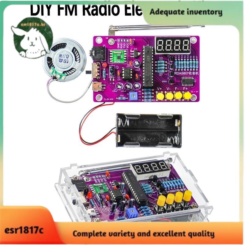 Kit Eletrônico De Rádio FM DIY Ajustável 87-108MHz Frequência Display Digital Placa De Prática De Projeto De Solda Com C
