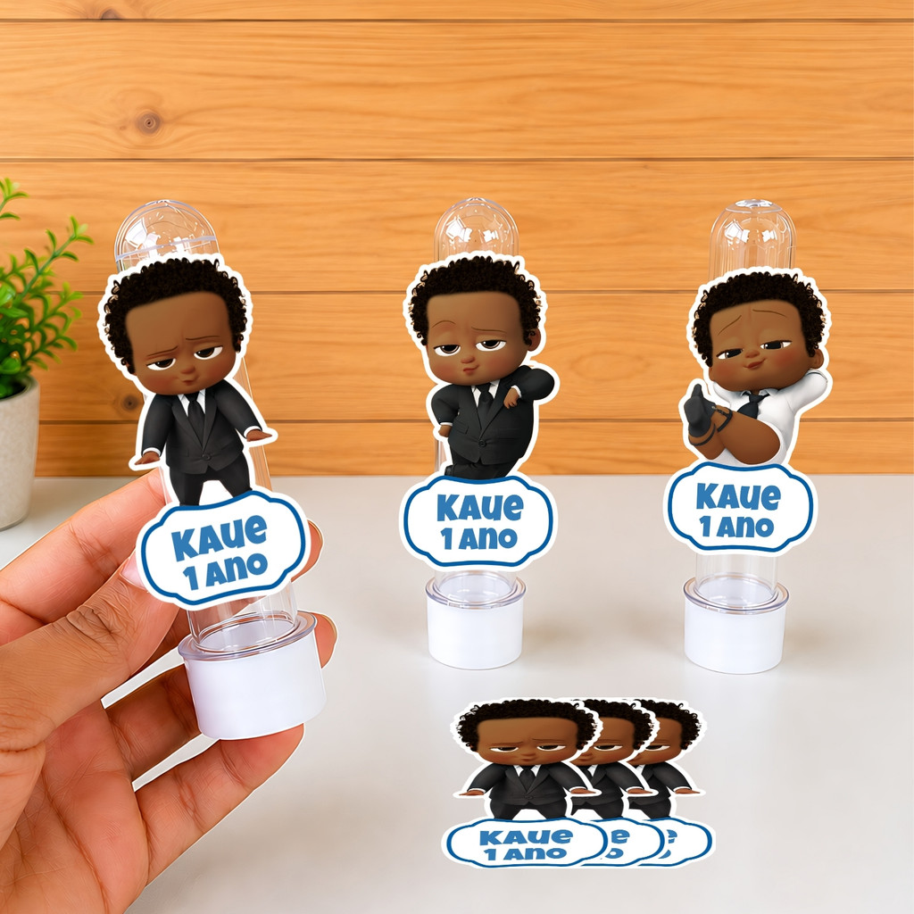 Apliques Poderoso Chefinho Afro Negro Personalizados Para Tubetes e Lembrancinhas
