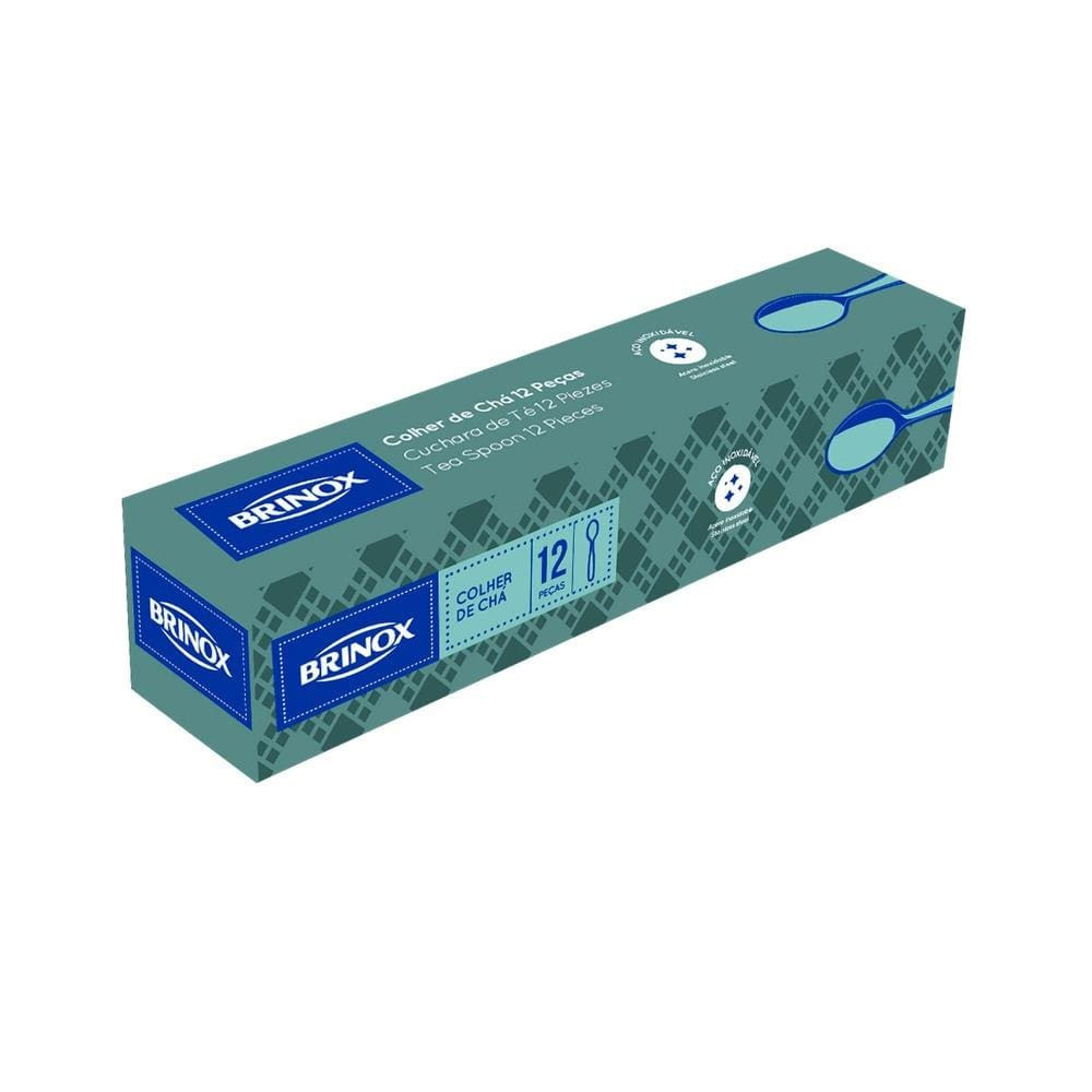 Conjunto de Colheres de Chá Lyon 12 Peças Acabamento Polido com Friso Inox Brinox