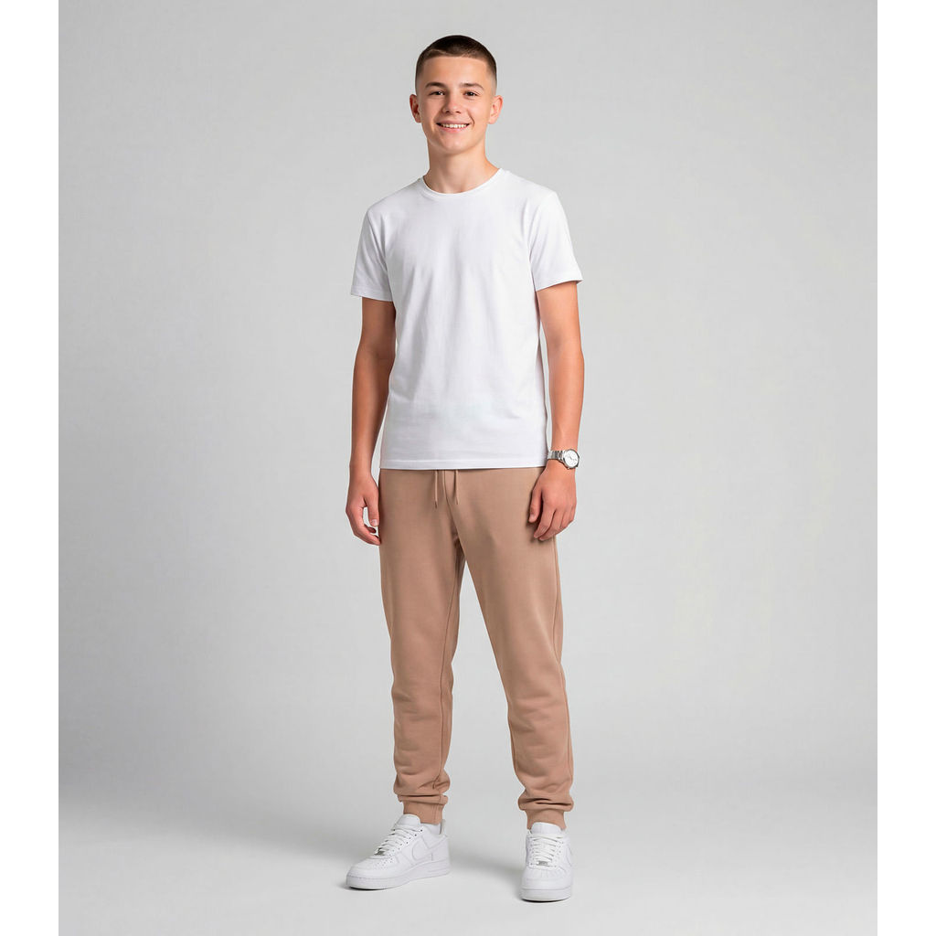 Calça Juvenil Piquet Com Bolsos Minty Marrom