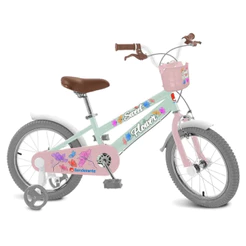 Bicicleta Infantil Bandeirantes Sweet Flower Aro 16 Quadro Aço Carbono Menta