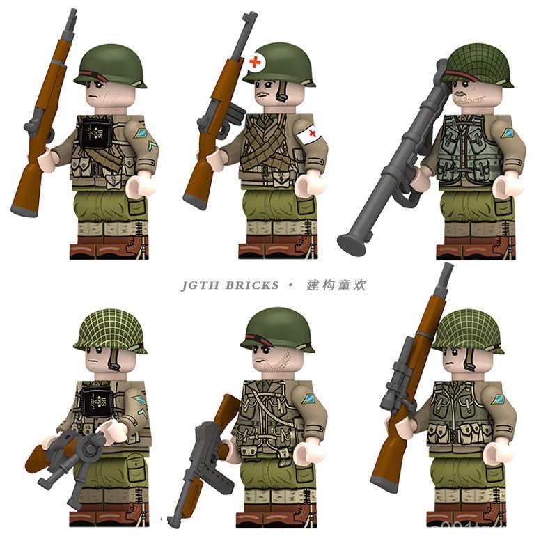 Blocos de construção de pequenas partículas N683-688, minifigura montável de soldado ranger do Exército dos EUA, brinque