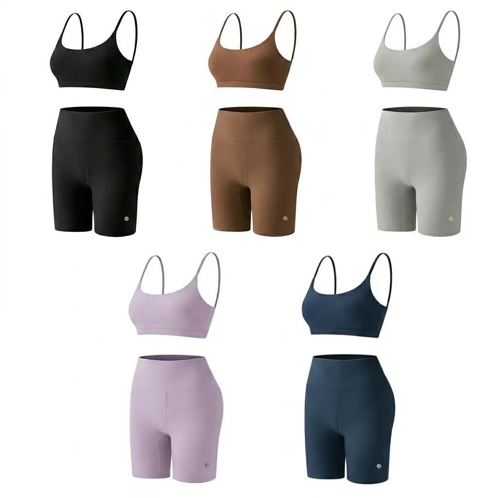 Kit 2 Peças Conjunto Academia Feminino Top Com Bojo + Short Fitness Cintura Alta Poliamida Levanta Bumbum - Envio Rápido