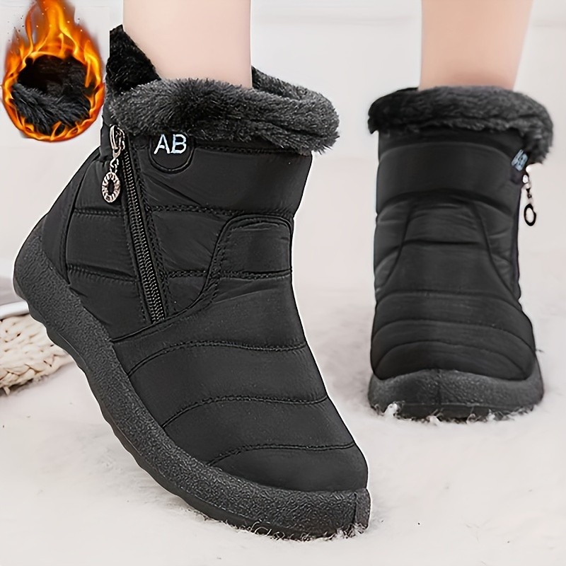 Botas de cano curto femininas, botas de inverno isoladas para mulheres, botas de cano curto quentes e forradas, de