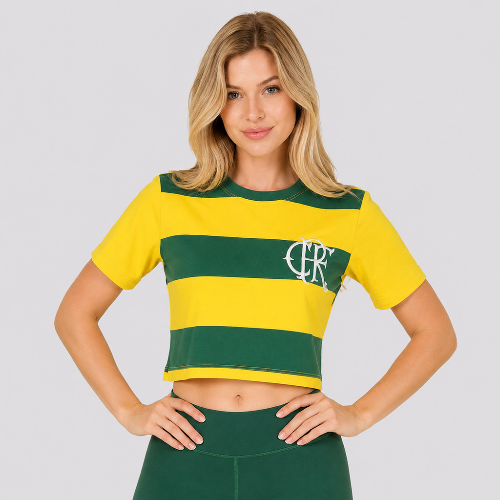 Cropped Flamengo Virar Feminino Amarelo — imagem 2 de 2
