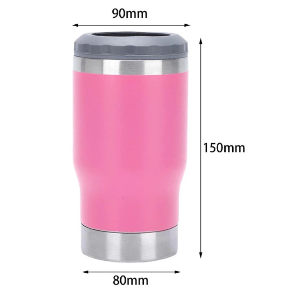 Porta Cerveja Garrafa Térmica Latinha De Aço Copo 420ml Com Abridor de Garrafas