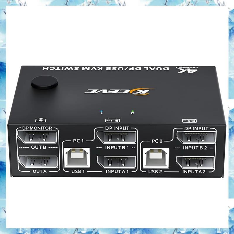 [Bcd] Switch KVM De Monitor Duplo 8K , Displayport 1.4 2 Monitores 2 Computadores 8K 30Hz…