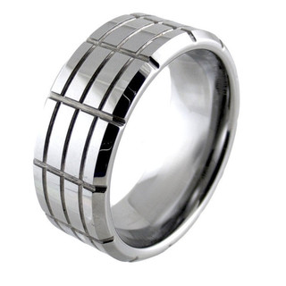 Anel Masculino de Liga de Titânio 316L, Polido Espelhado, Aço Inoxidável, Casual, Prata 5FPP XRLL