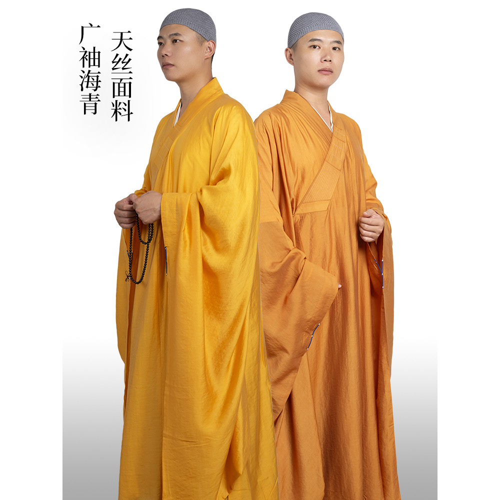 Monge roupas quatro estações Tencel de manga larga Haiqing monge roupas masculinas mulheres estilo Dharma reunião roupas