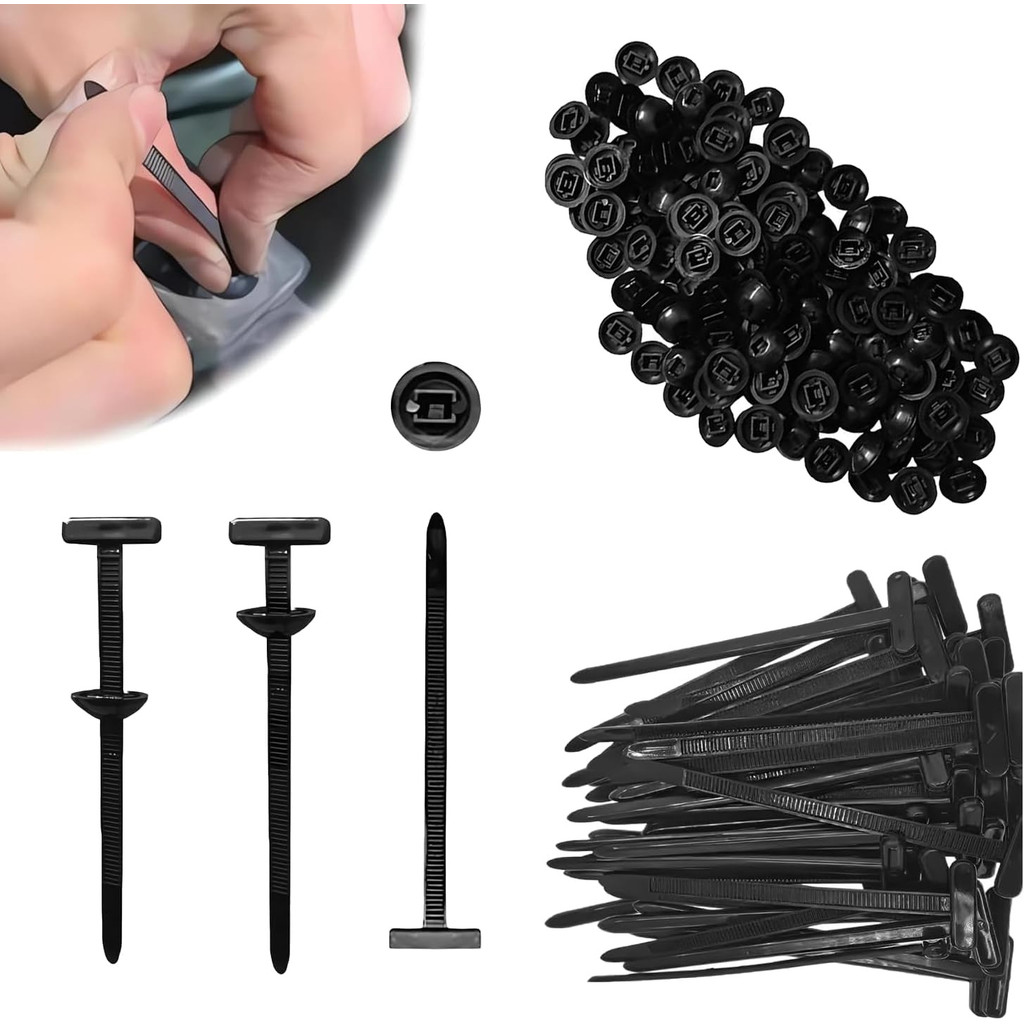 Abraçadeira T nylon Automotiva fixação forros Kit 50/20/10 em Oferta na Shopee