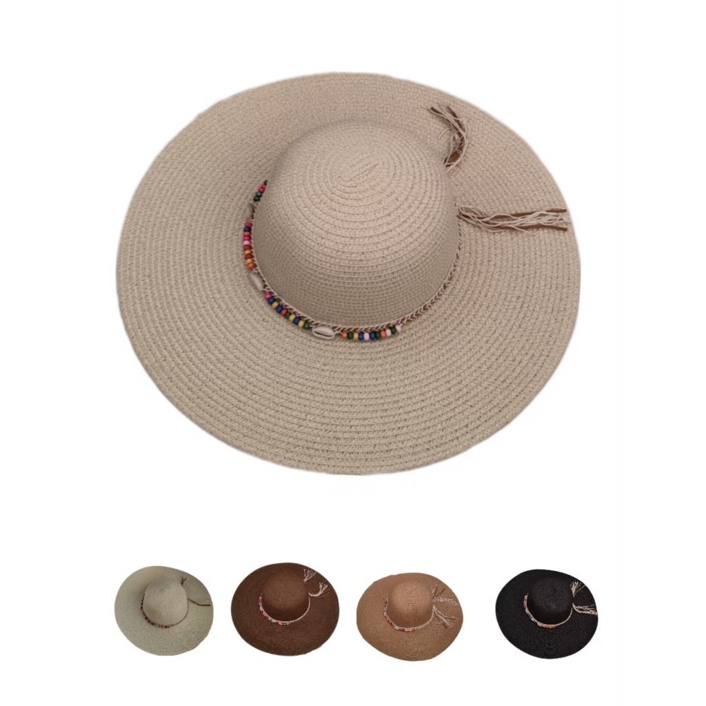 Chapéu Praia Palha Liso Aba Grande Feminino Personalizável/chapéu Floppy De Praia Feminina