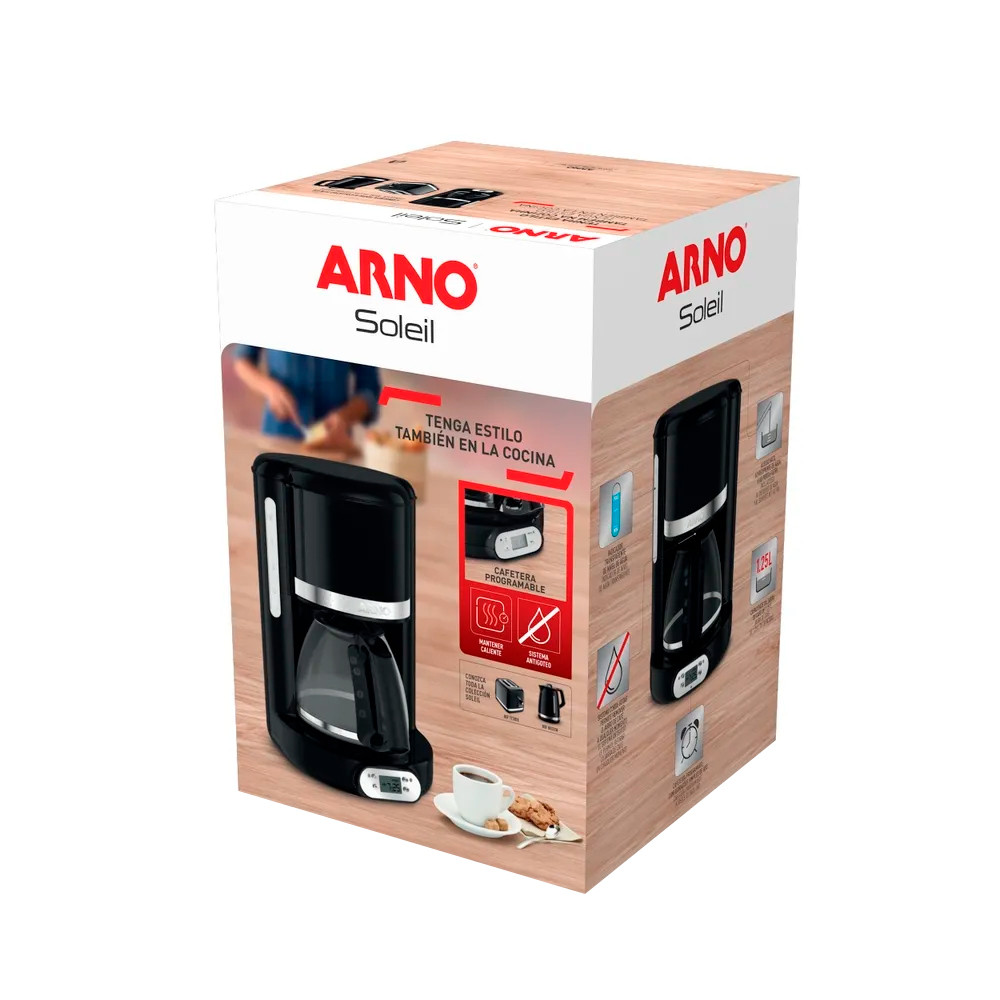 Detalhes do Cafeteira Arno Soleil 1,25 Litros SPFC Preta 127V