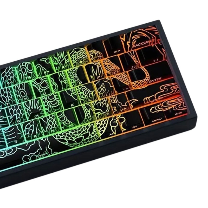 Conjunto De Teclas BT 74 Com Impressão Lateral Loong Backlit Keycap Para 60 61 65 67 68 Teclados Mecânicos