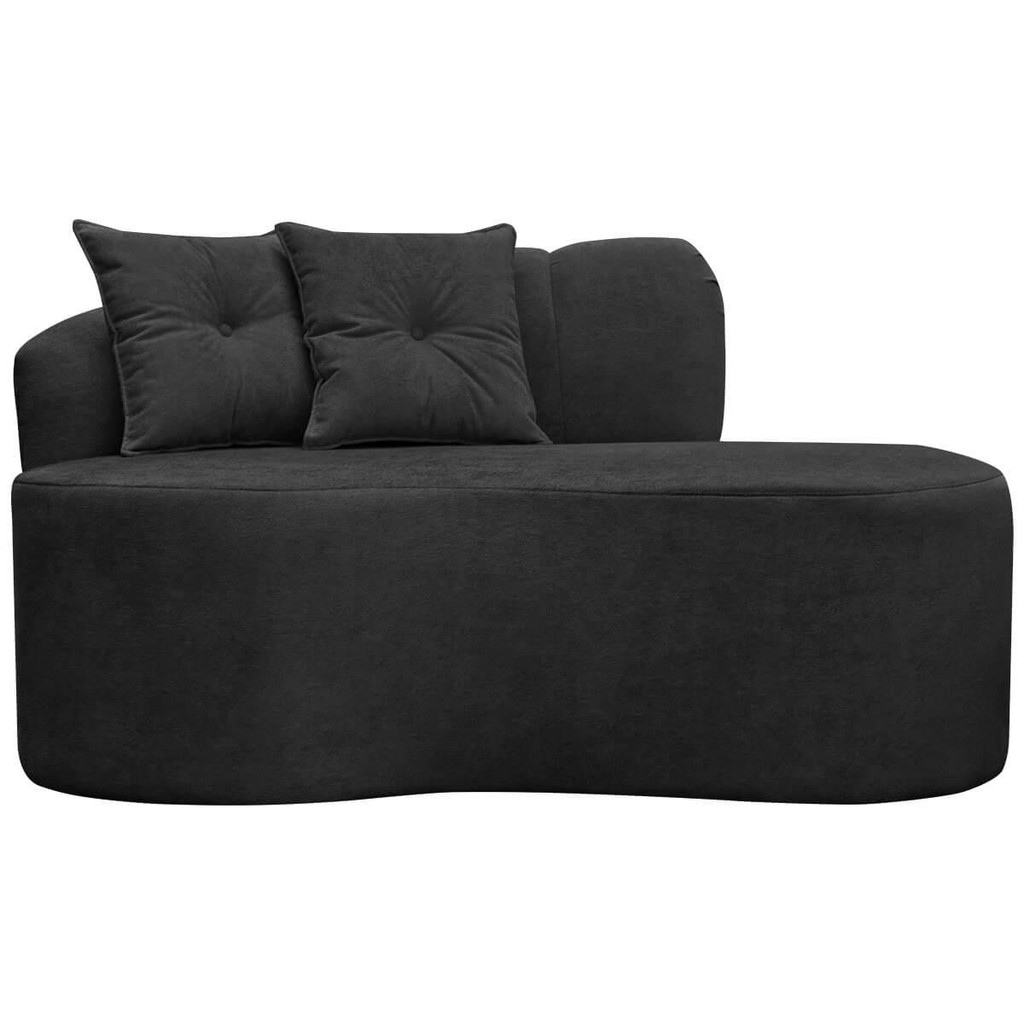 Sofá Curvo Orgânico Plaza 2 Pessoas 180cm Bouclê Preto SOFA STORE