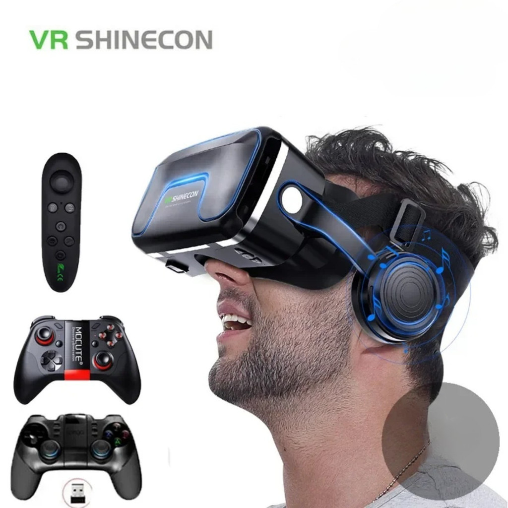 VR Shinecon 10.0 Capacete 3D Óculos Casque De Realidade Virtual Para De Smartphone