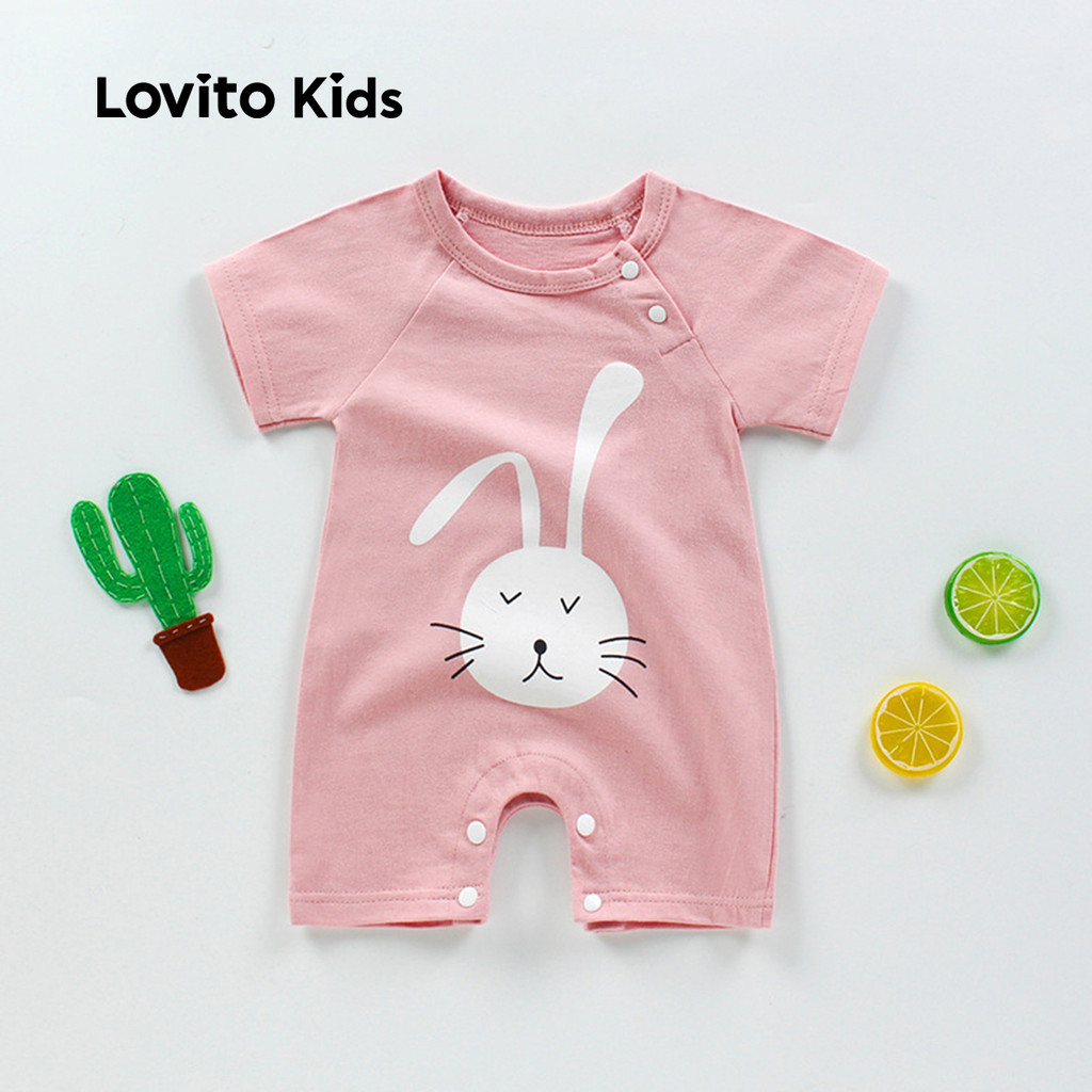 Lovito Body Infantil Fofo Com Fivela Macia E Confortável Primavera/Verão Rosa Para Bebê LNL106097 em Oferta na Shopee