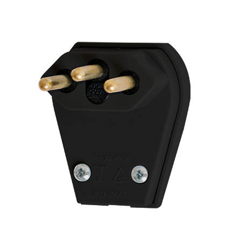 Plug Pino Maciço Macho 90 Gr 2p+t 20a Fame Preto Prensa Cabo - COMPRAR 300