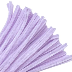 Haste de Chenille 30cm - Lilás - 100 unidades | Limpador Cachimbo, Fios Flexíveis, Pelúcia para Artesanato, DIY
