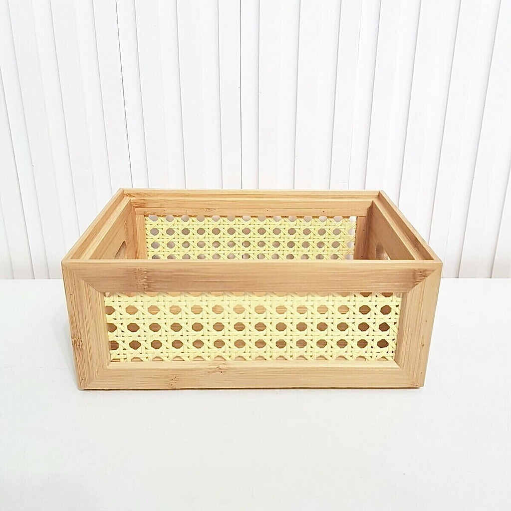 Caixa 15x22cm Bambu Laterais Palhinha Indiana