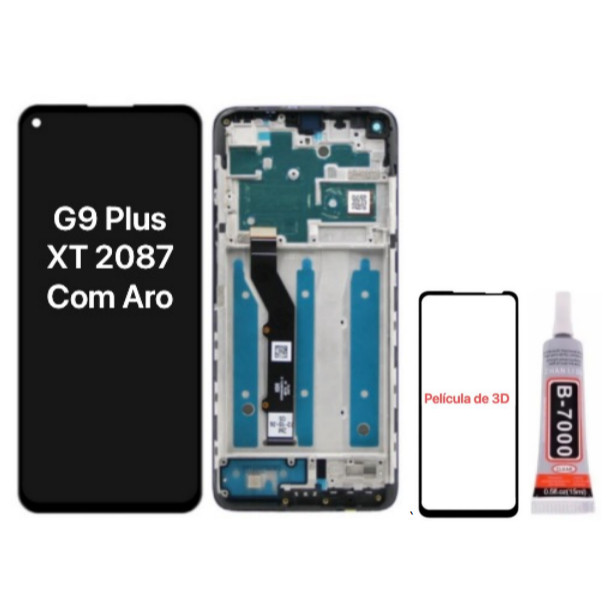 Frontal Display Tela Lcd Moto G9 Plus Xt2087 sem aro e com aro A Pronta Entrega