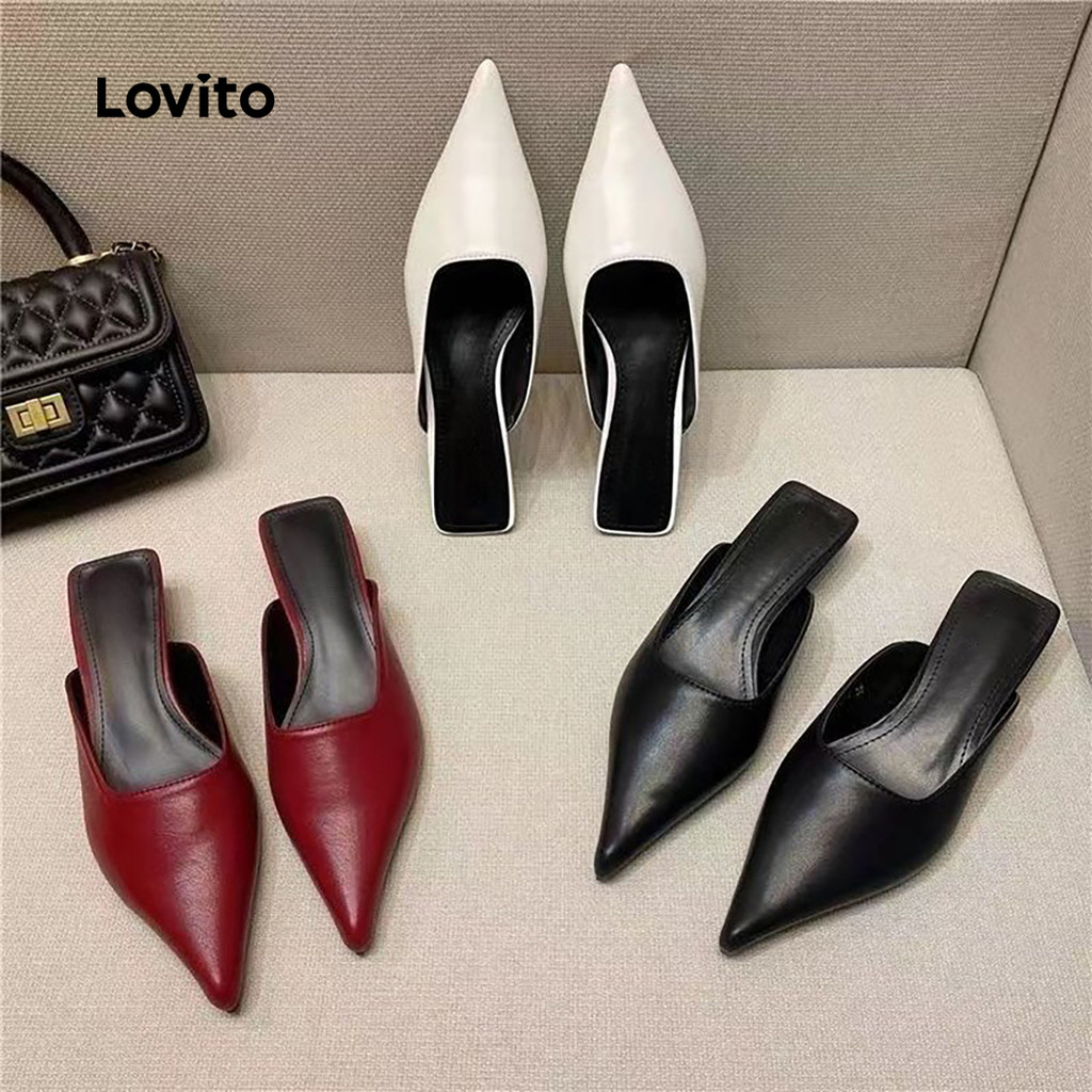 (facc) Lovito Mary Janes Elegantes Estilo Minimalista Francês Preguiçoso para Todas As estações LFA87008 em Oferta na Shopee