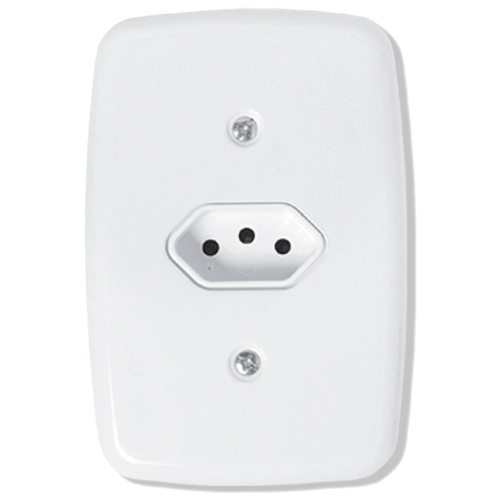 Tomada Ideale Pluzie 2P+T 20A com Placa 4x2 Branca